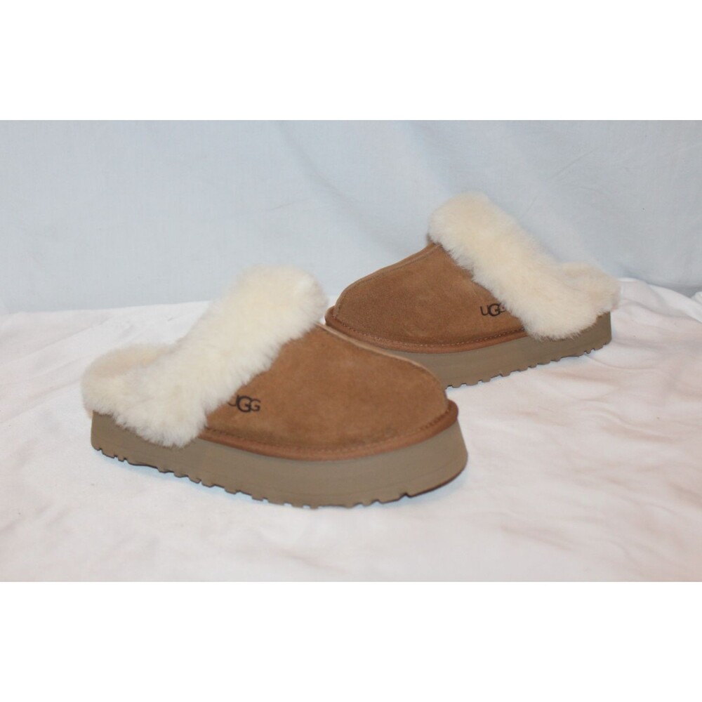 UGG Women's Disquette Suede Shearling lined Slippers Chestnut‎ US 9 E 40